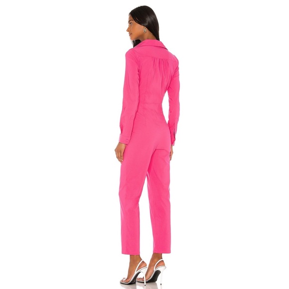 Superdown Revolve Alicia Button Up Jumpsuit Pink - Picture 13 of 14